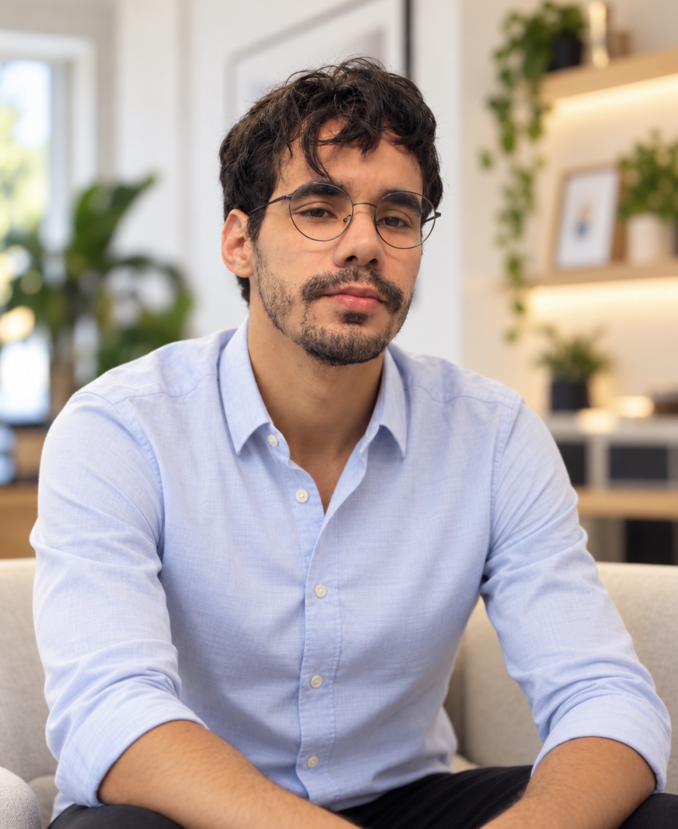 Danillo Moura, co-founder of Tina Sparkle Cleaning, wearing a blue shirt